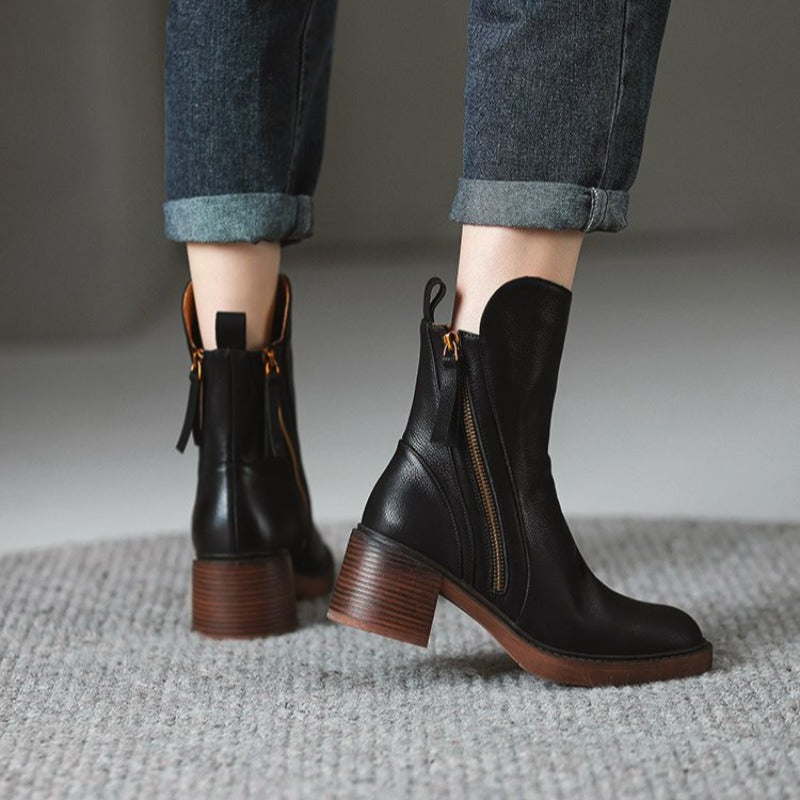 leather ankle Boots