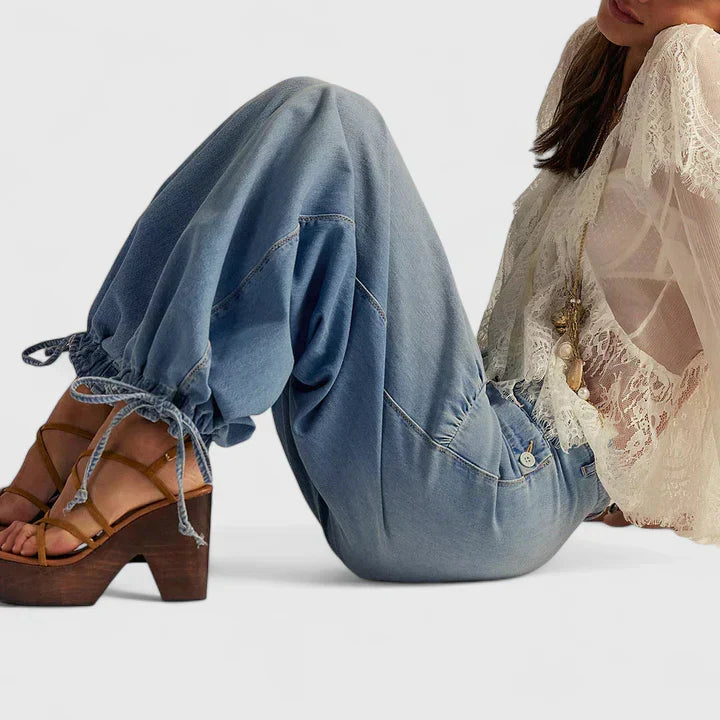 Gray wide-leg pleated Pants
