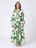 Floral Tiered Summer Dress with Balloon Sleeves and Tie Waist