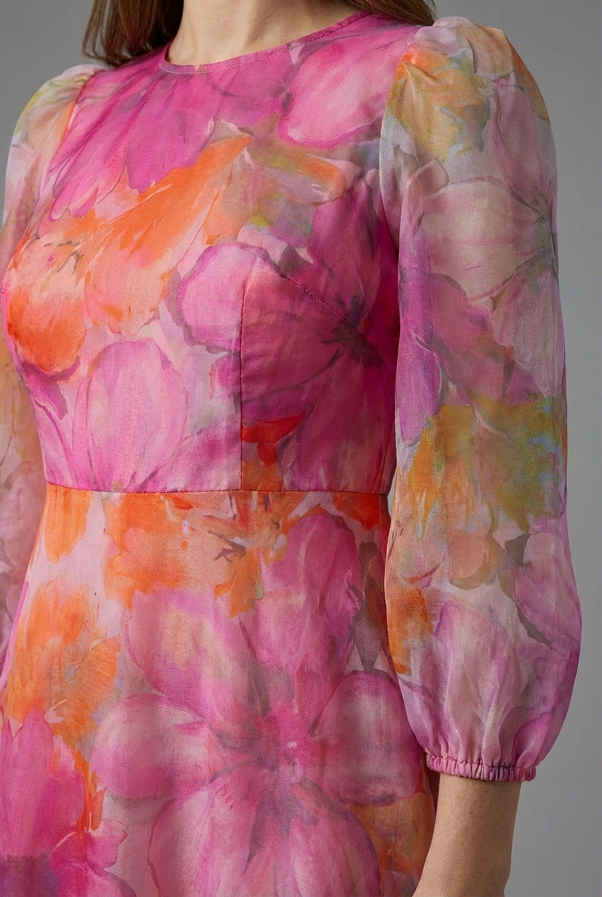 Ascot Floral Midi Dress Summer