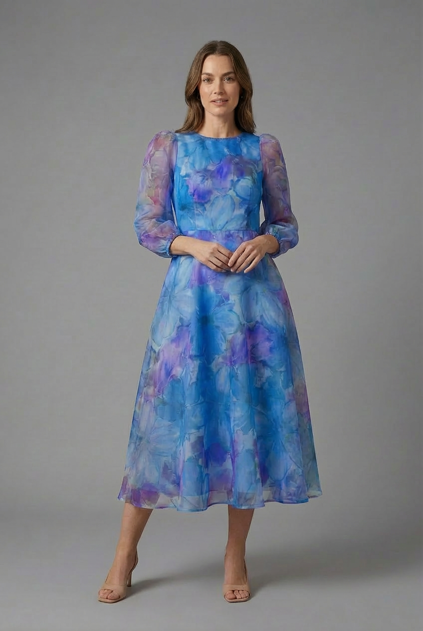 Ascot Floral Midi Dress Summer