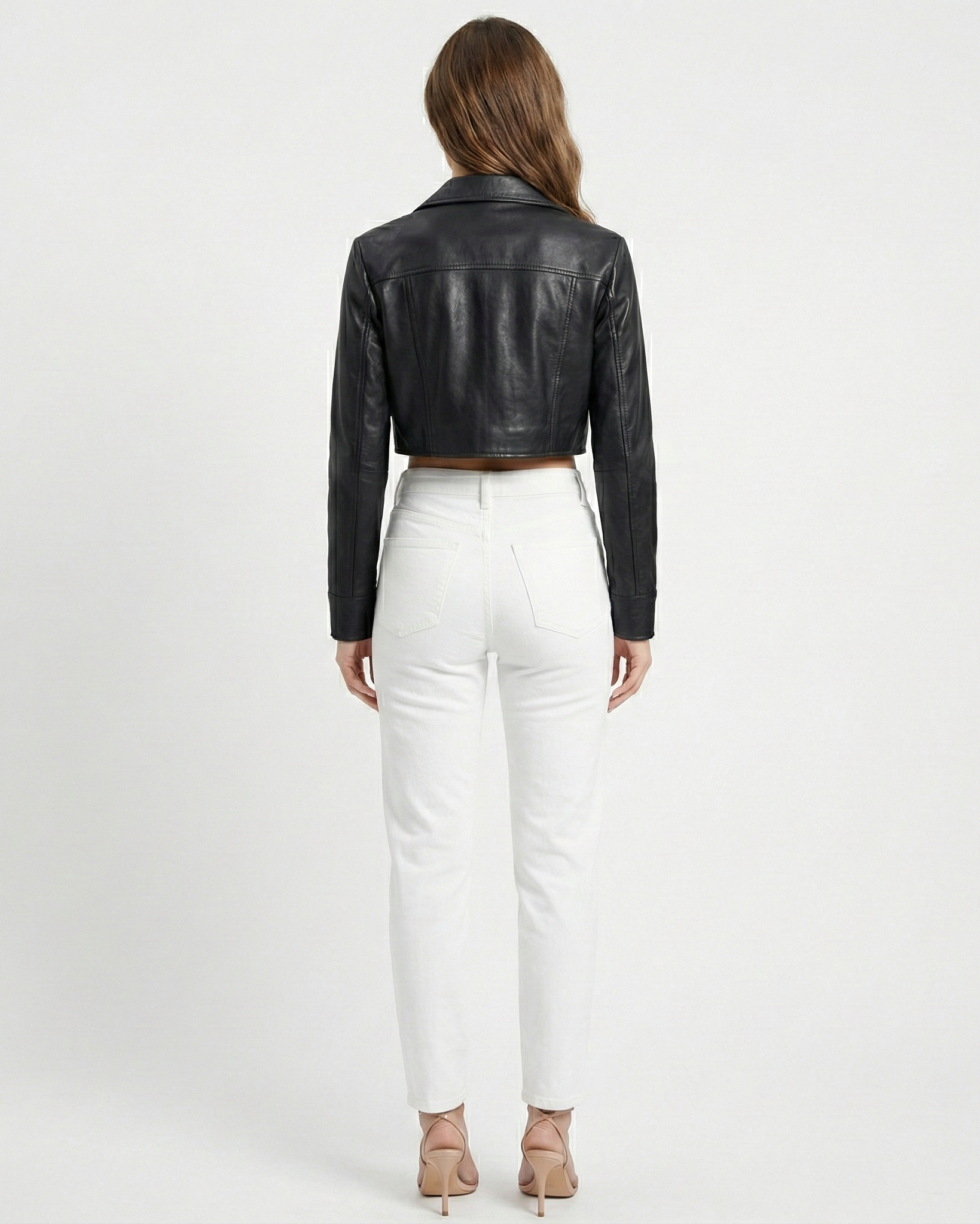 Kaia Cropped Leather Jacket