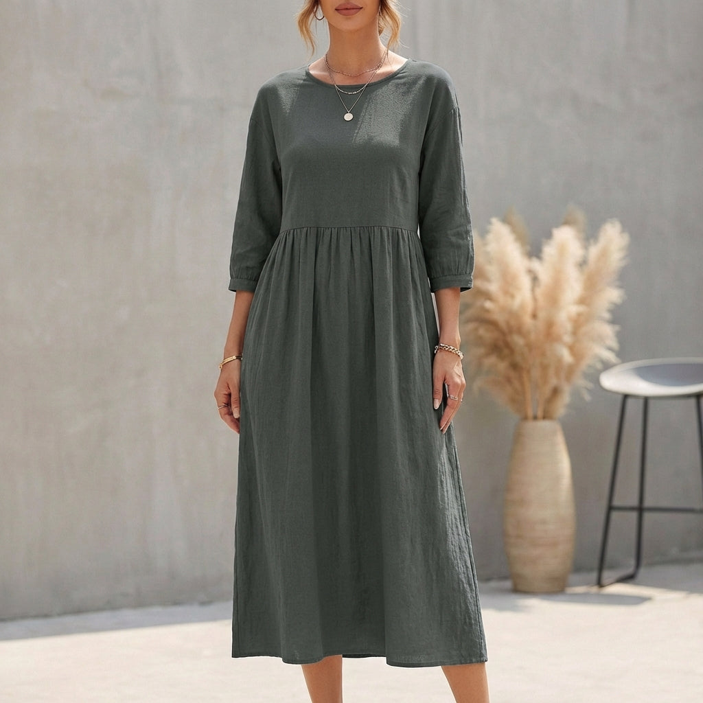 Breezy Bohemian Midi Dress - Effortless Chic for Sunny Days