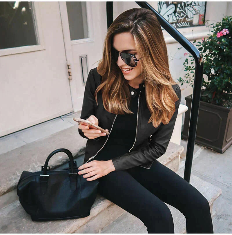 Black Leather Biker Jacket