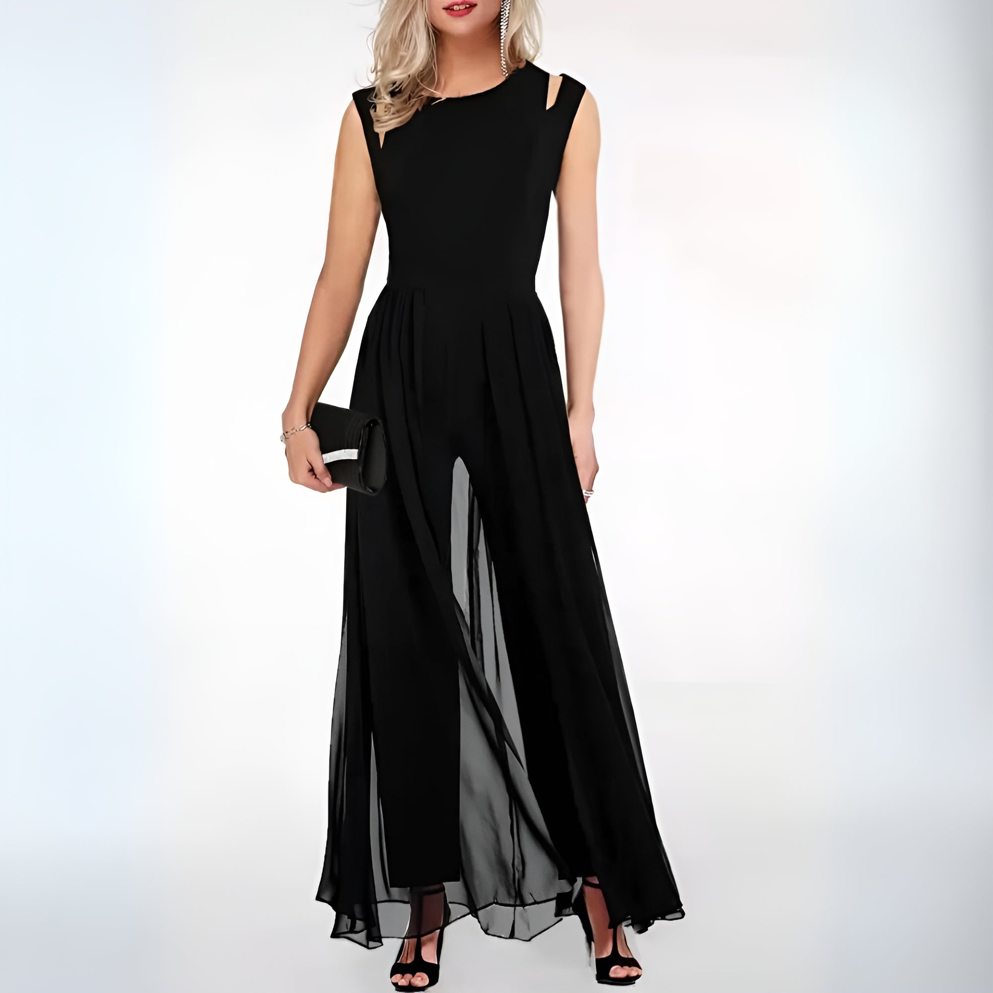 Esme | Women's Elegant Sheer Overlay Jumpsuit