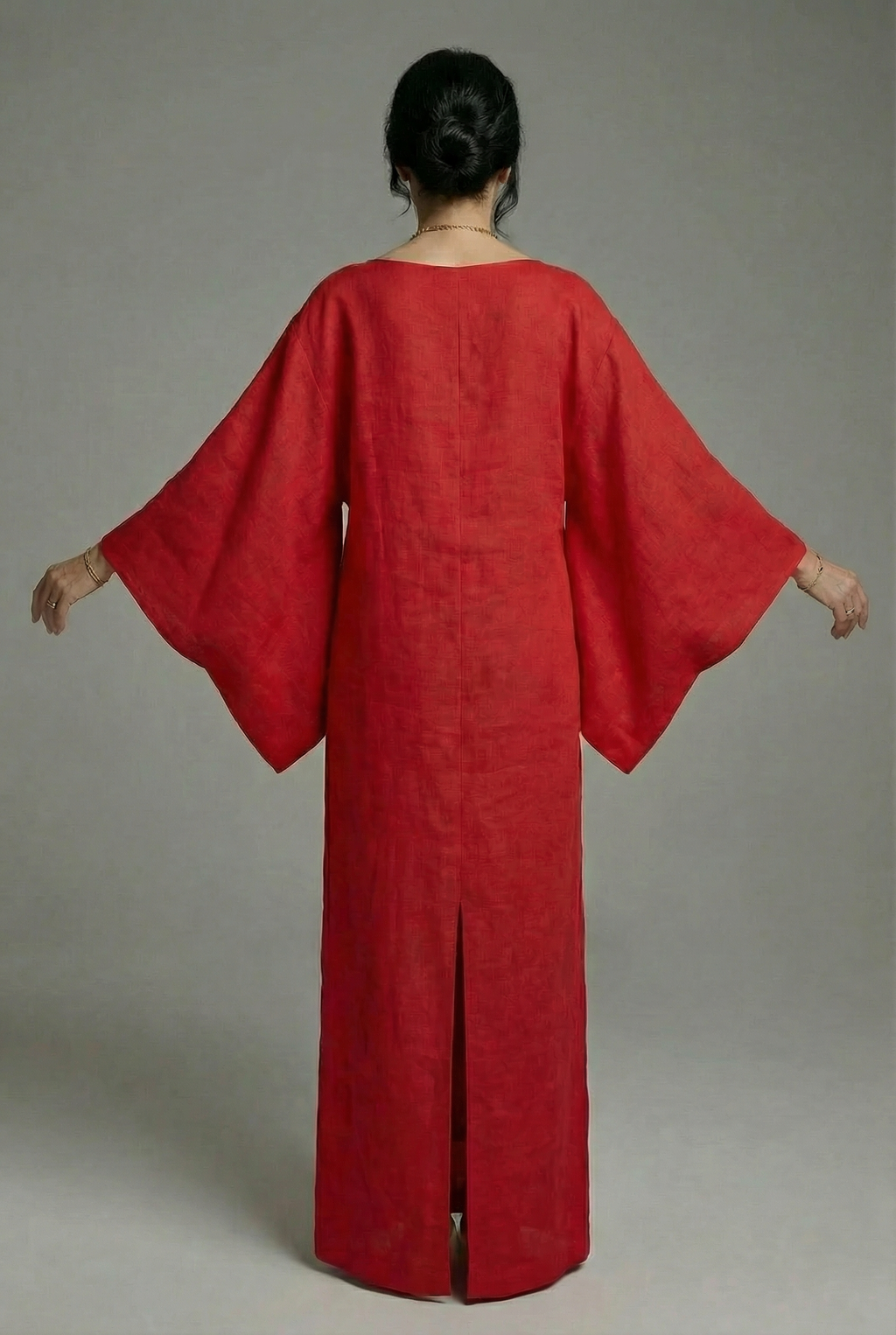 Women's Kimono Midi Dress – Relaxed Fit with Tie Waist & Flowing Sleeves