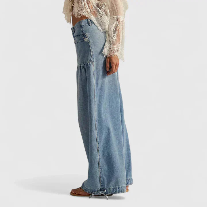 Pink wide-leg pleated Pants