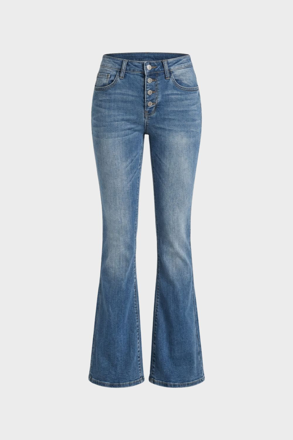 Blue High-Waist Flared Jeans, front view