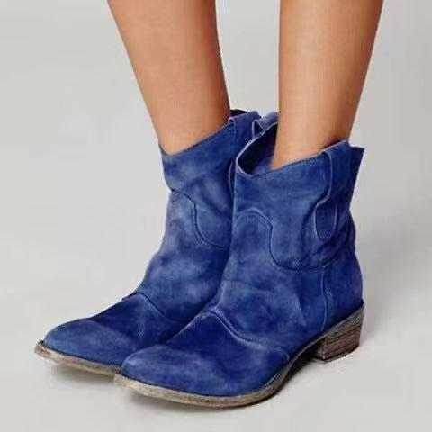 Blue suede ankle Boots