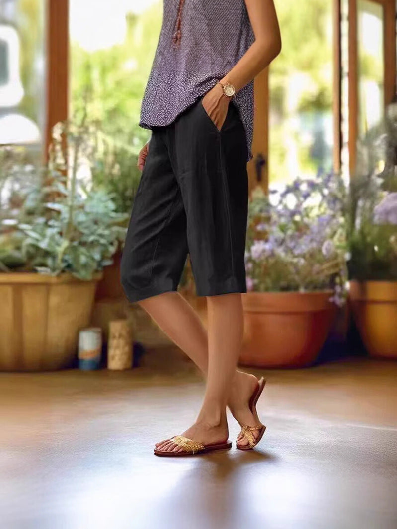 Lightweight Summer Bermuda Shorts with Pockets