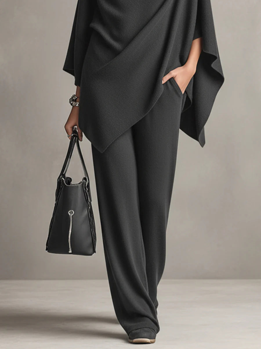 elegant drape wide-leg co-ord set