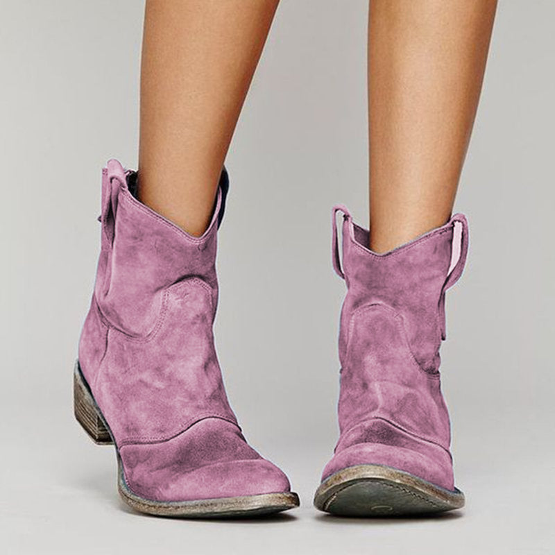 Purple suede ankle Boots
