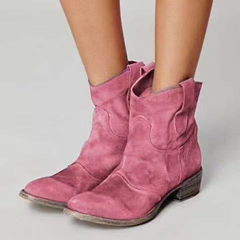 Pink suede ankle Boots
