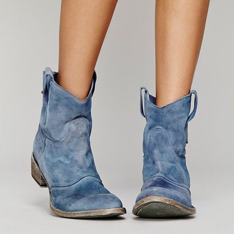 Light Blue suede ankle Boots