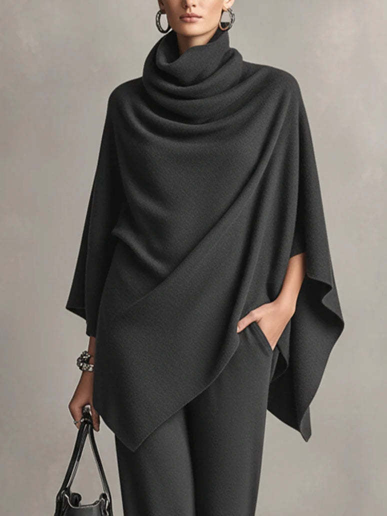 Elegant drape wide-leg co-ord set
