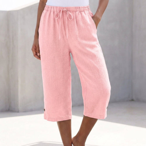Calf Length Drawstring Pants Casual Summer