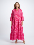 Colorful Tiered Summer Dress with Three Quarter Sleeves