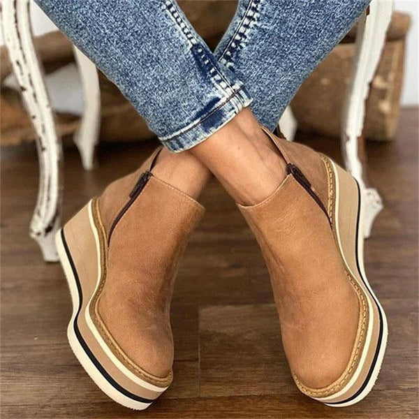 Beige waterproof side-zip Boots