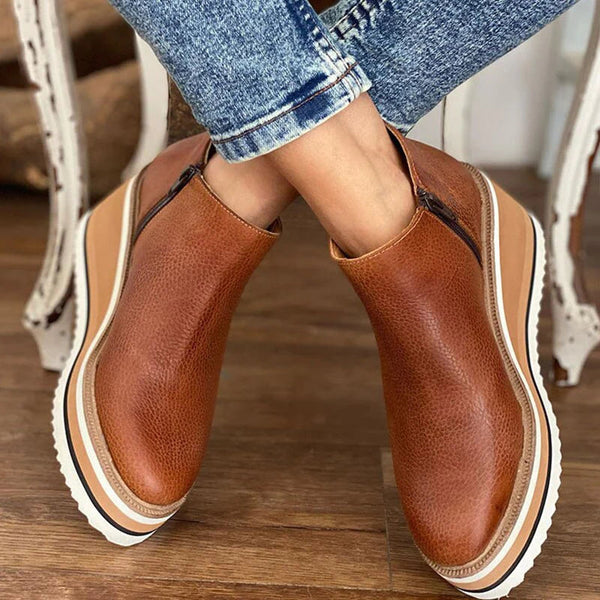 Brown waterproof side-zip Boots