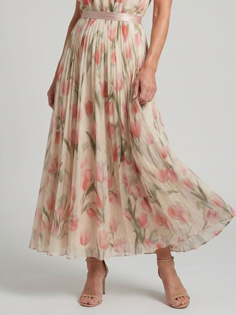 Aurelle - Halter Neck Floral Midi Dress