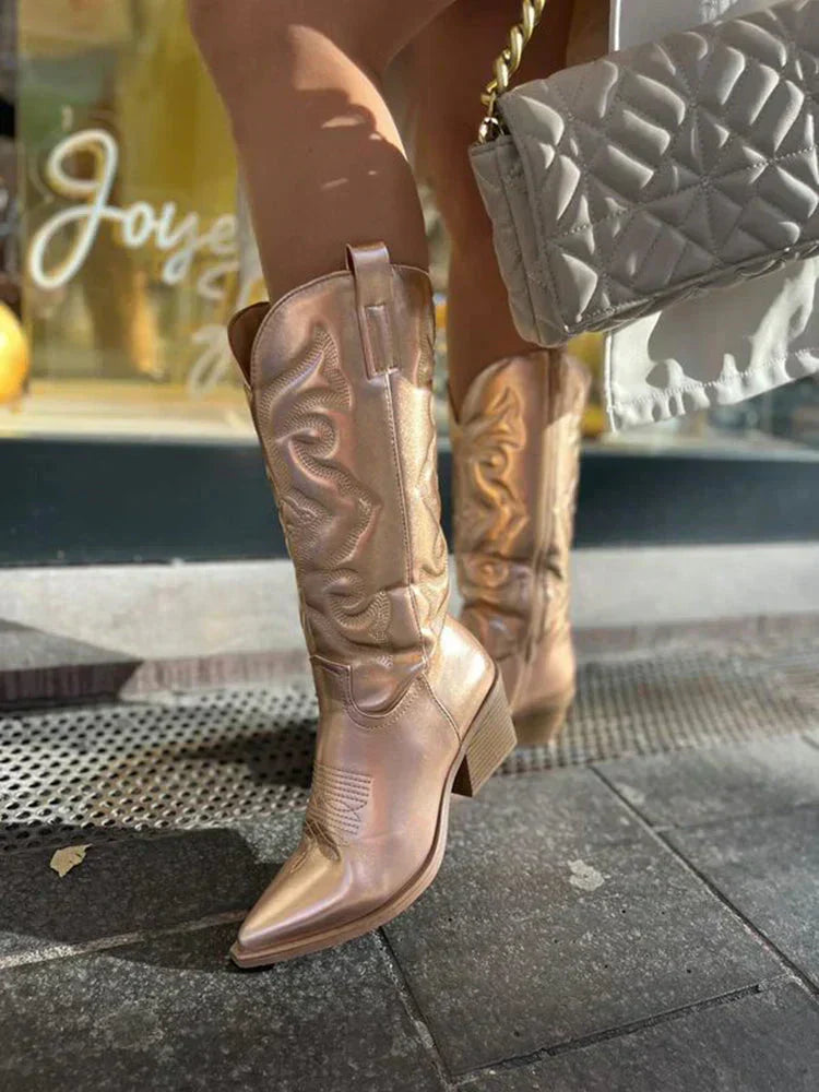 metallic western cowboy Boots