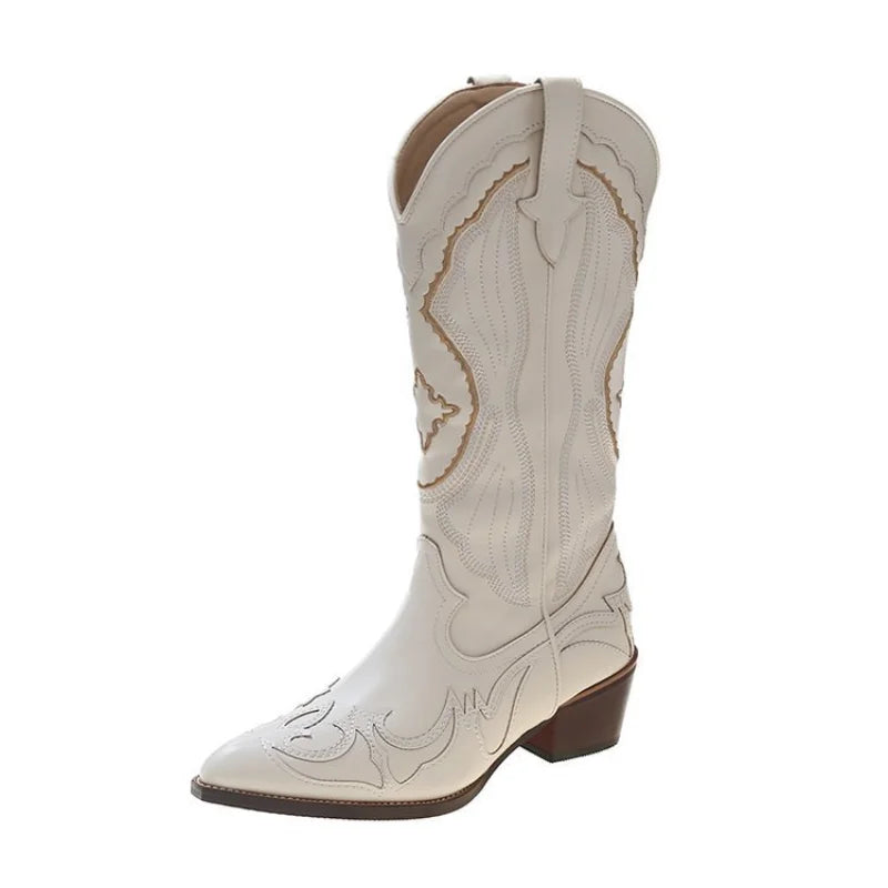 Beige western cowboy Boots