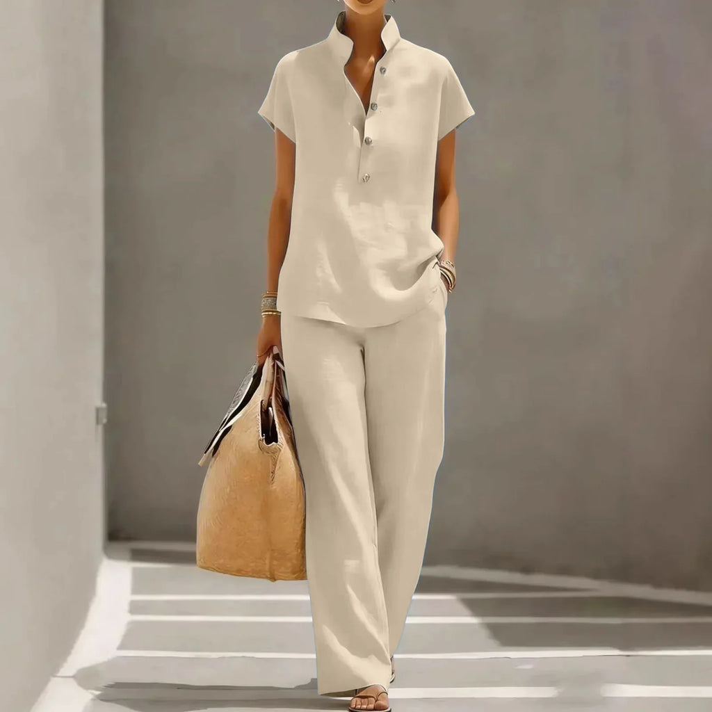 Linen Two Piece Set Vacation Summer