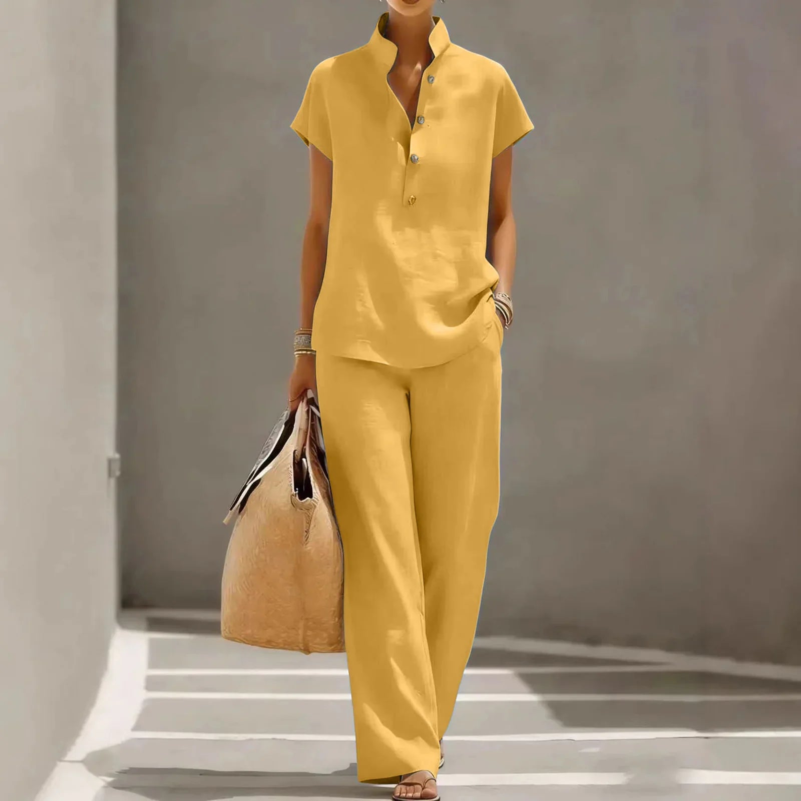 Belle | Women's Breathable Linen Matching Set