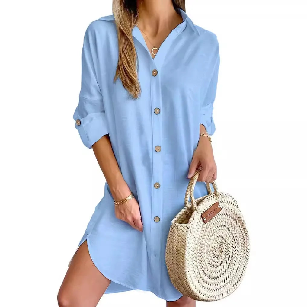 Women's Button Up Shirt Dress
