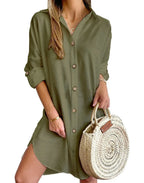 Women's Button Up Shirt Dress