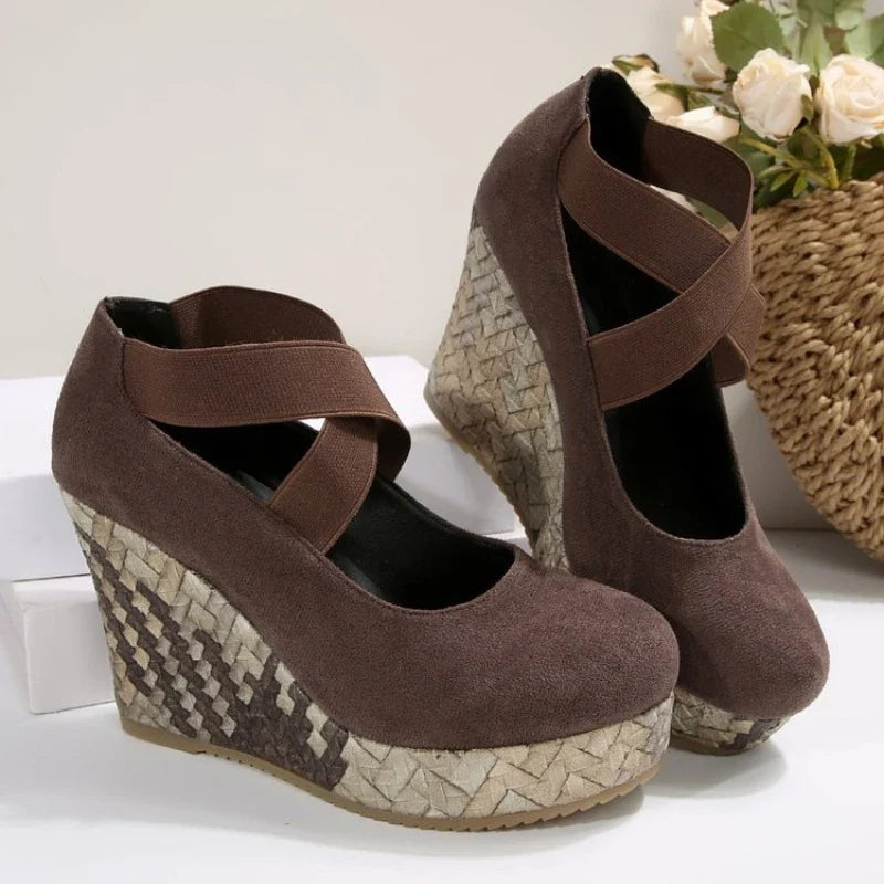 crisscross platform wedge Heels
