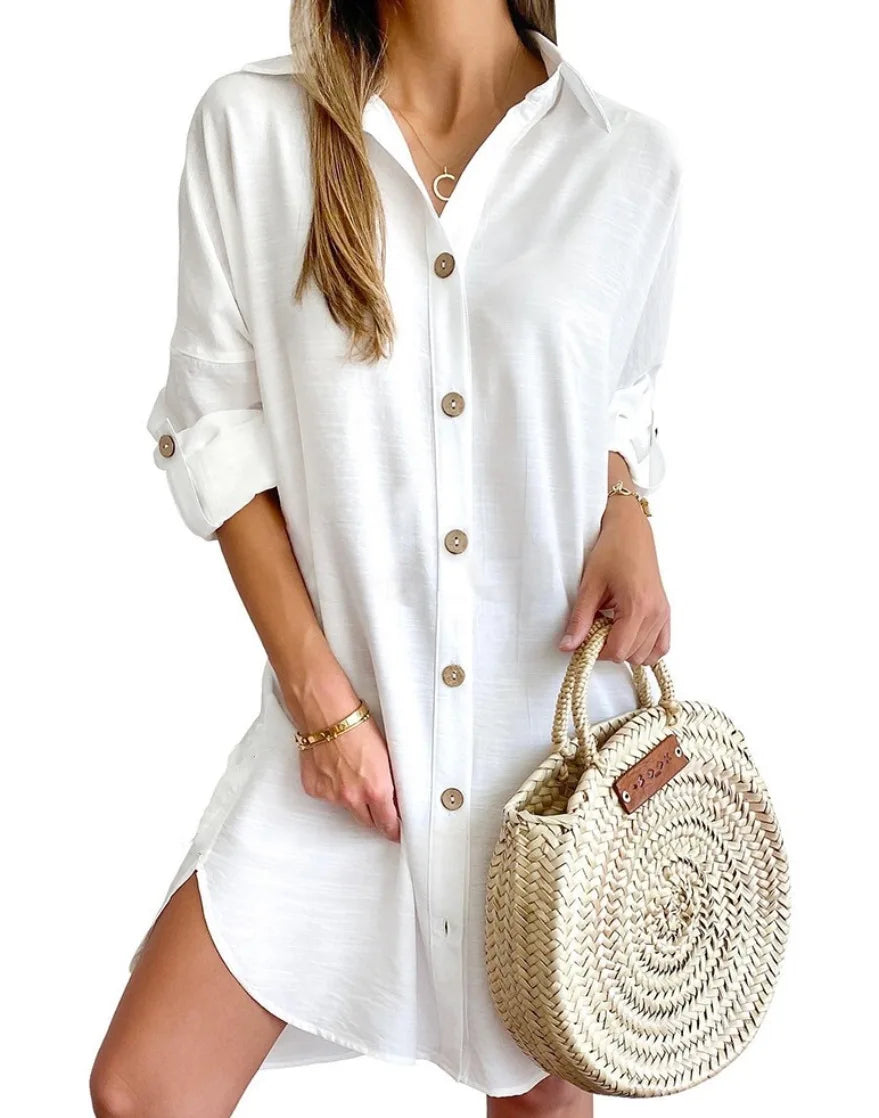 Women's Button Up Shirt Dress