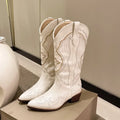 Beige western cowboy Boots, front view