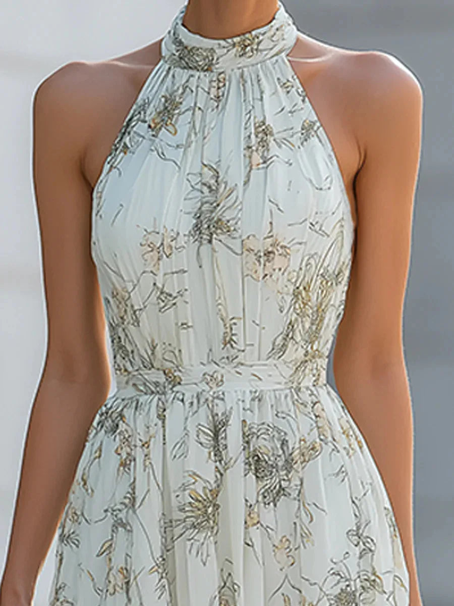 Fiona Flowy Halter Maxi Dress