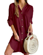 Women's Button Up Shirt Dress