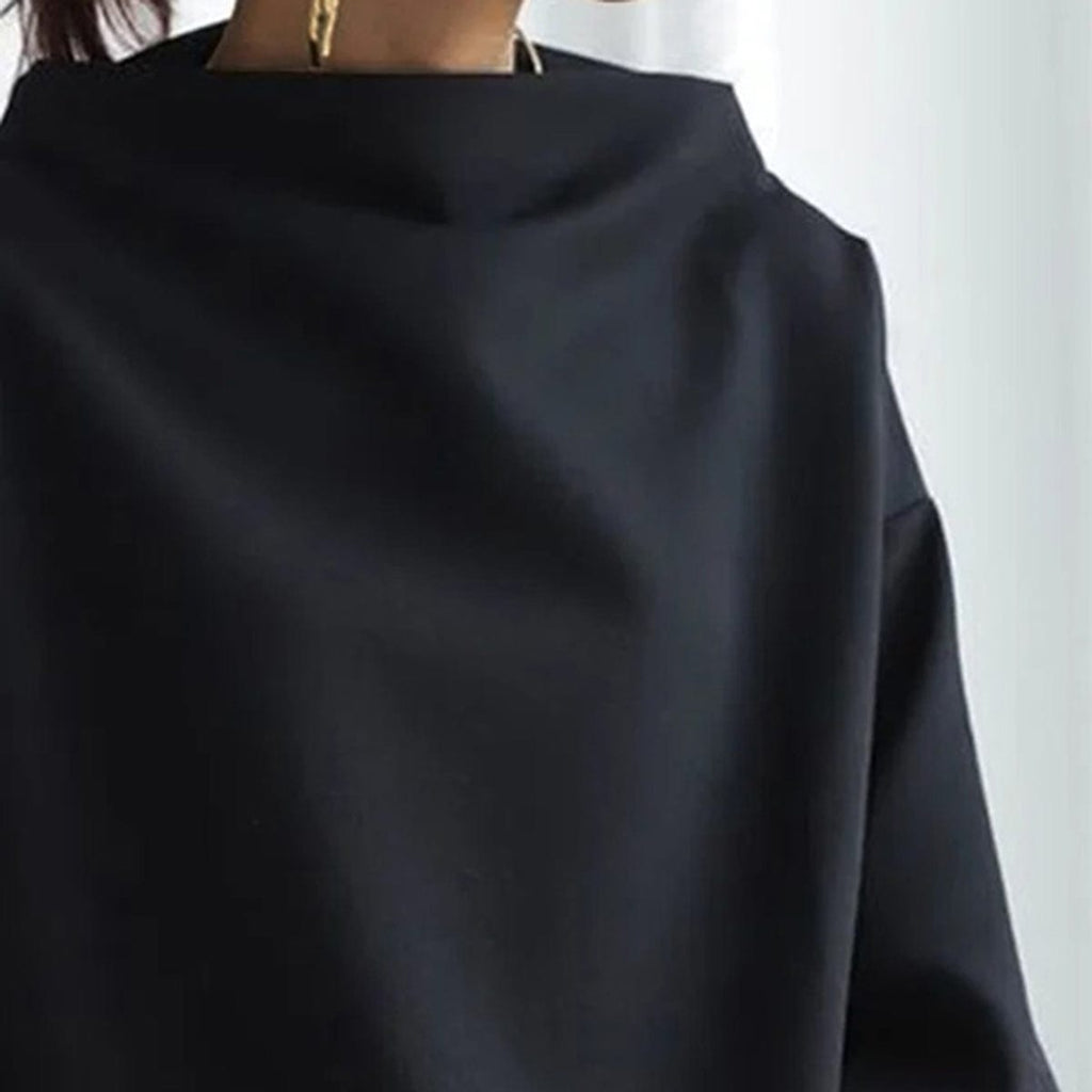 Black High-neck Soft Knit Sweater