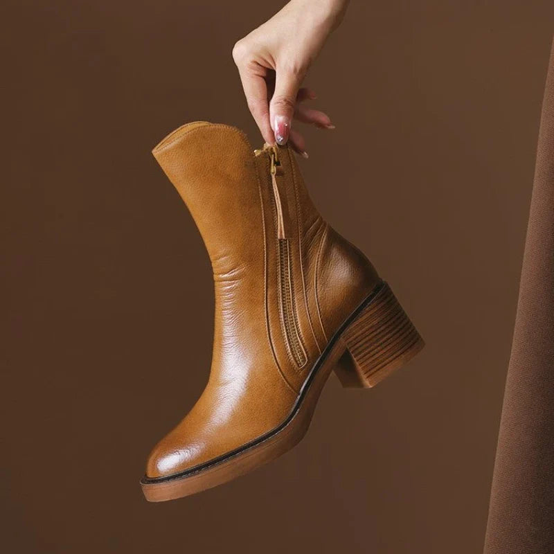 Brown leather ankle Boots
