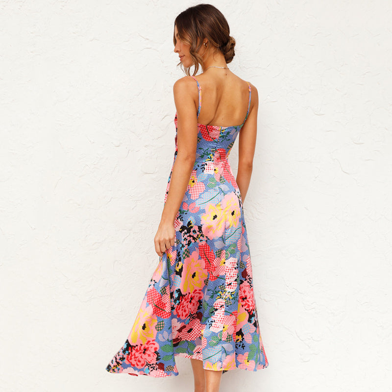 Floral Print Wedding Guest Maxi Dress Summer