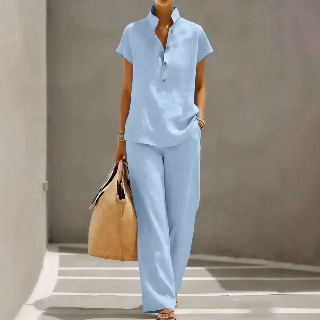 Linen Two Piece Set Vacation Summer