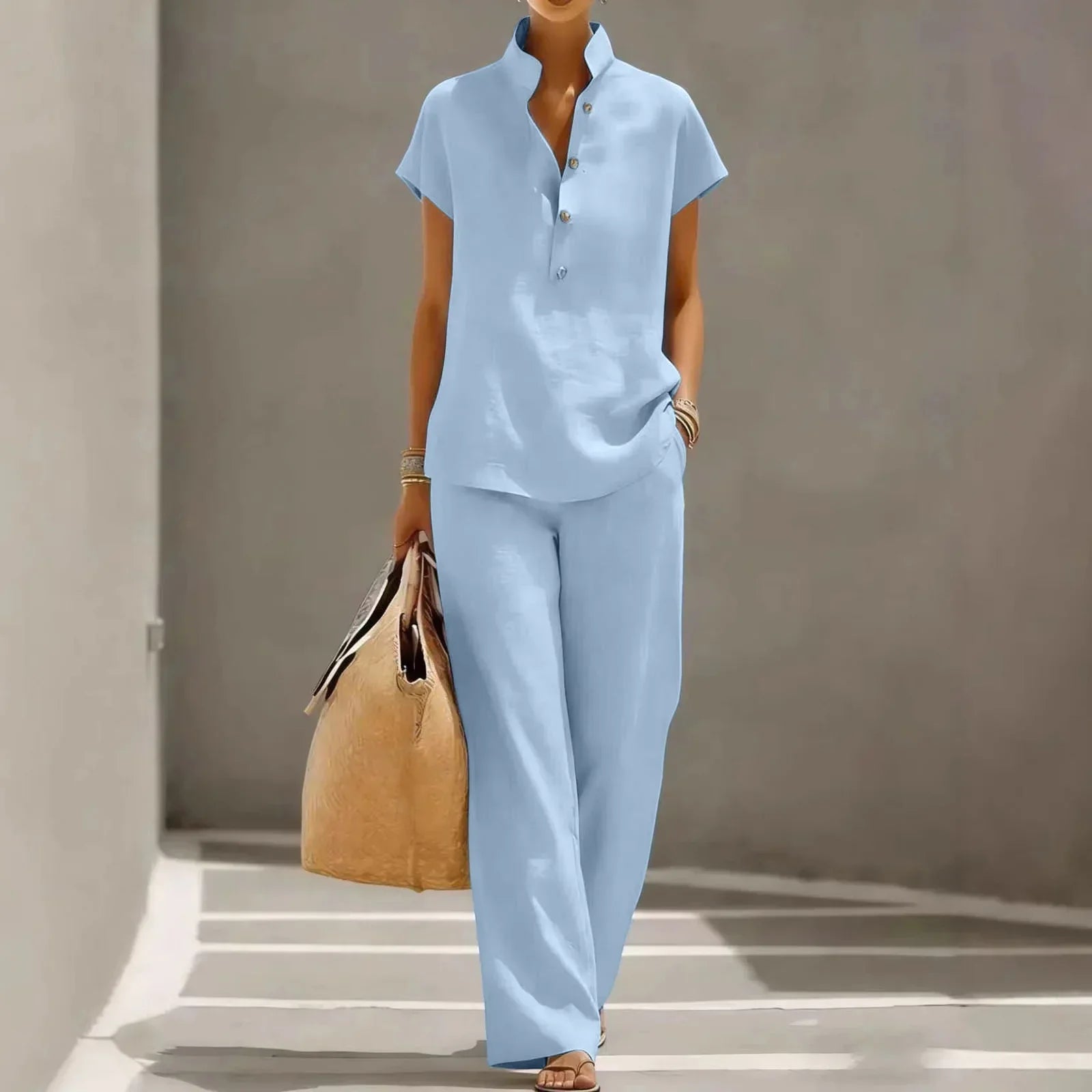 Linen Two Piece Set Vacation Summer