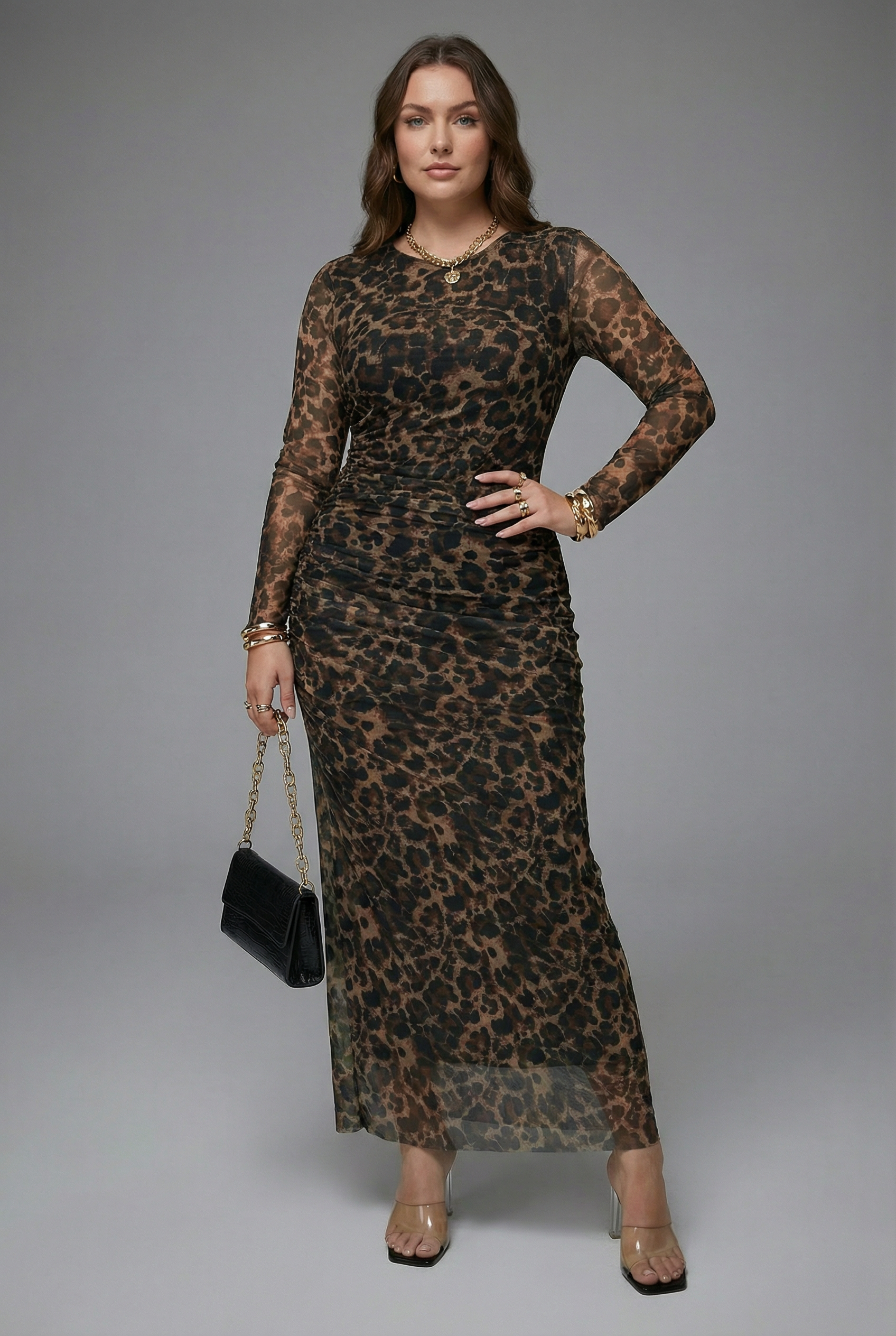 Women’s Tailored Long Sleeve Bodycon Maxi Dress