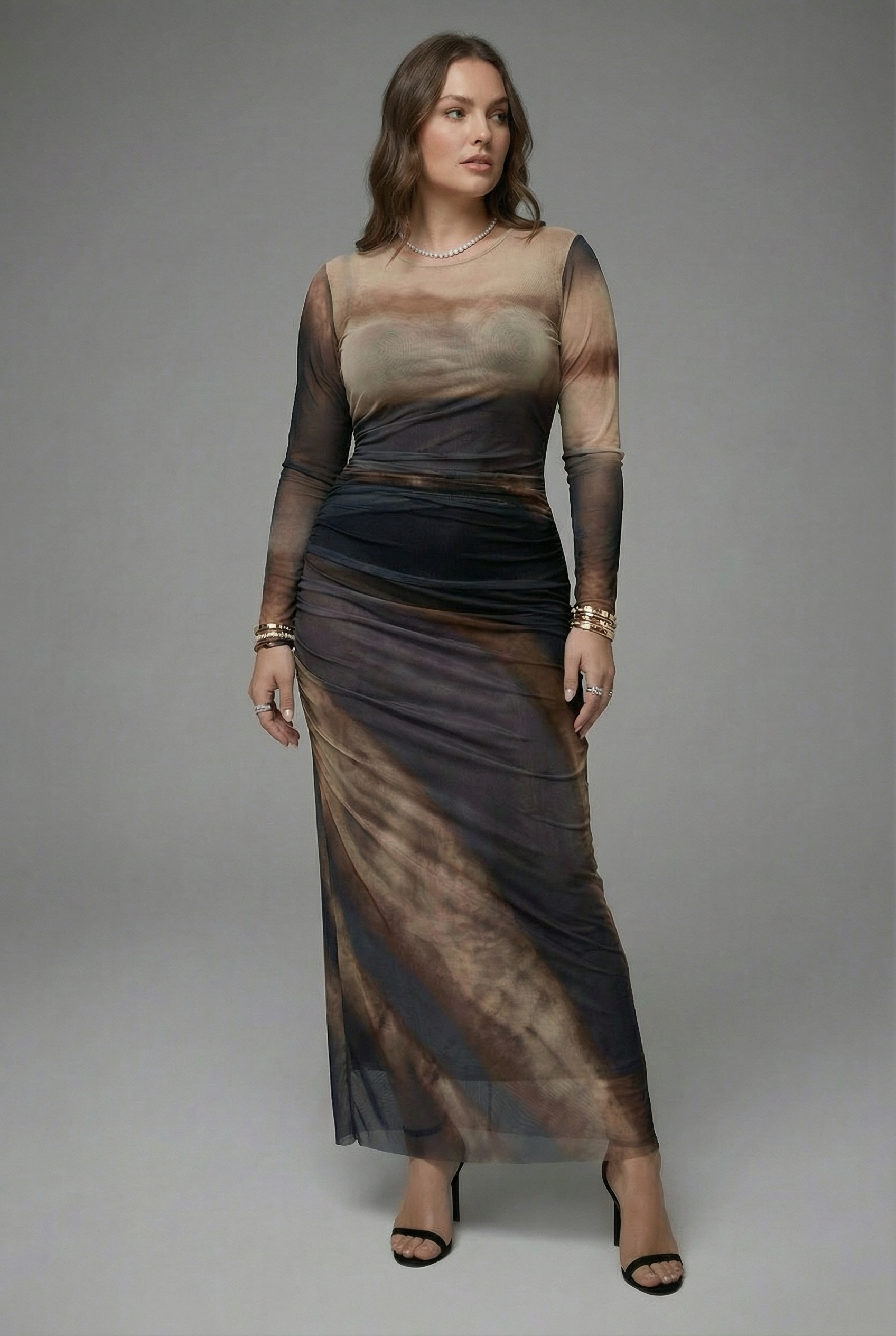 Women’s Tailored Long Sleeve Bodycon Maxi Dress