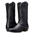 Black rugged western mid-calf Boots, front view