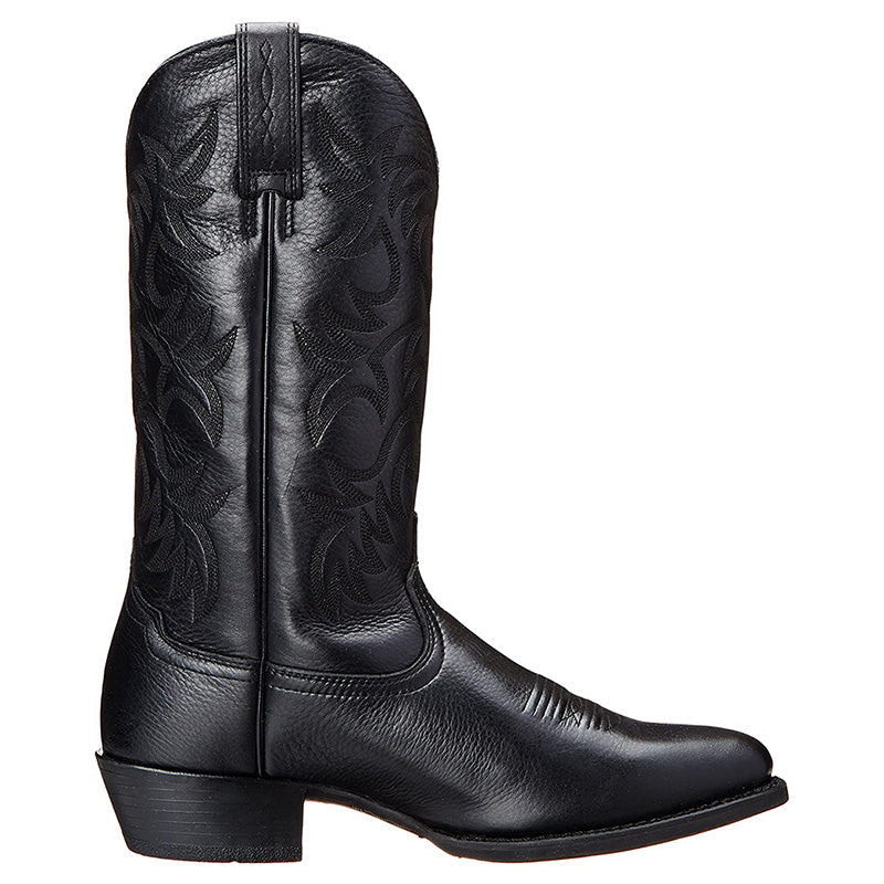 Black rugged western mid-calf Boots