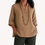 Victoria | Relaxed Linen Tunic Top with Minimalist Design