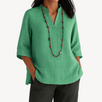Victoria | Relaxed Linen Tunic Top with Minimalist Design