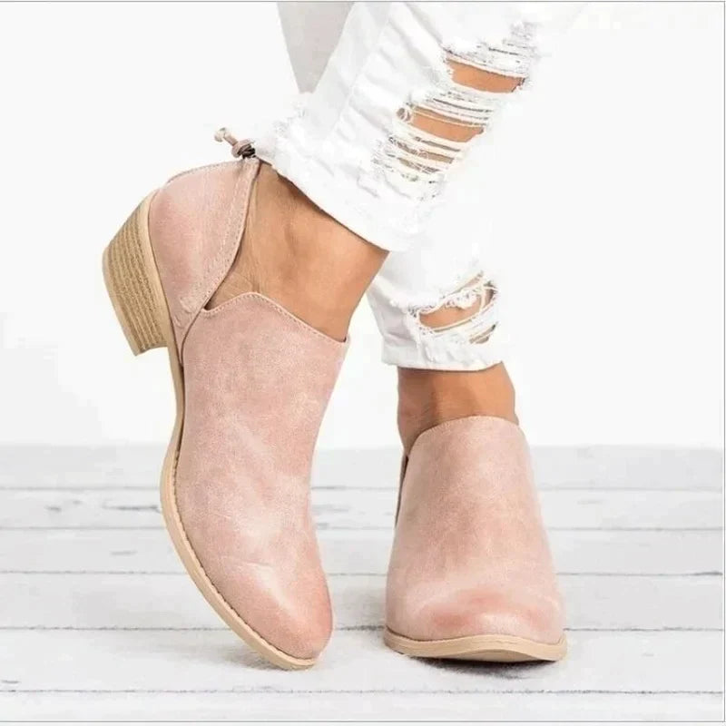 Blue sleek block heel Boots