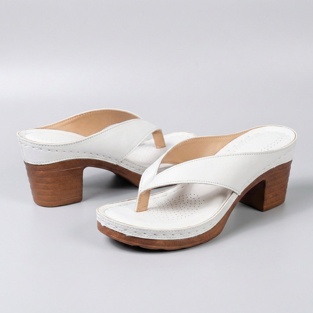 Block Heel Thong Sandals with Platform Sole for Effortless Elegance