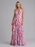 Floral Halter Maxi Dress Wedding Guest Summer