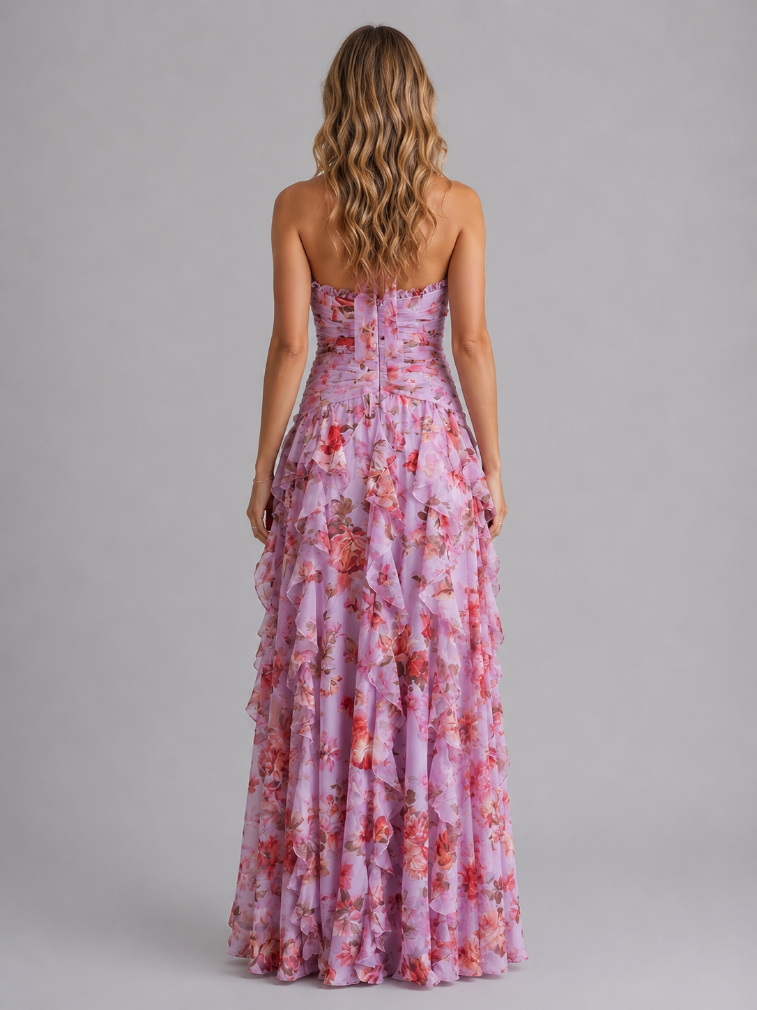 Floral Halter Maxi Dress Wedding Guest Summer